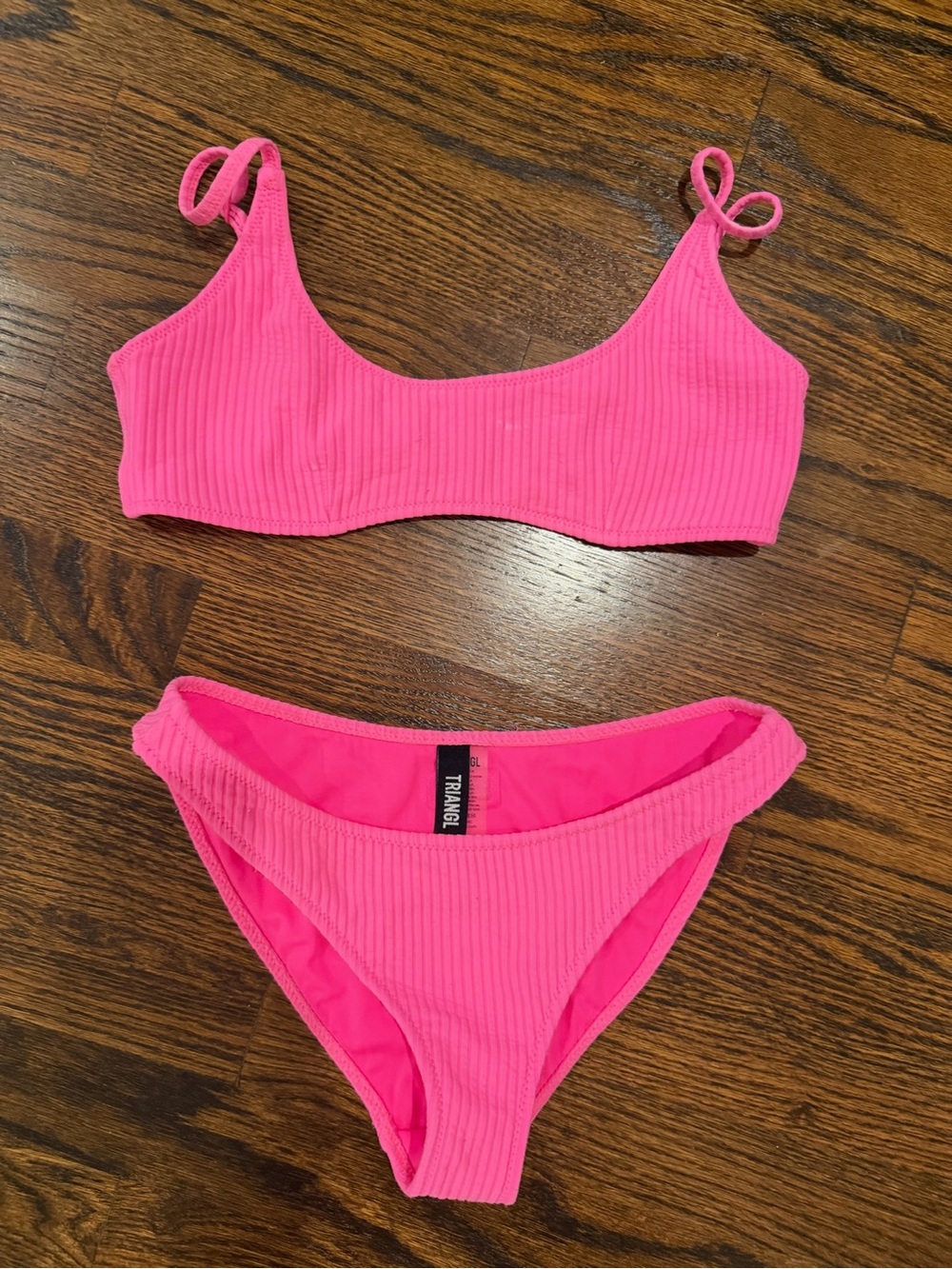 triangl swimwear Hot Pink Ribbed Two-Piece Bikini